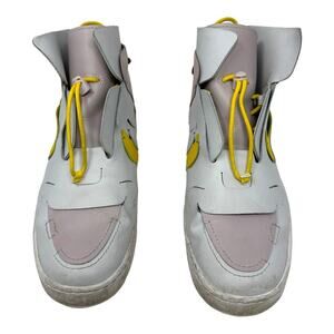 Nike Vandalised Grey Yellow Pink Slip On High Top Sneakers Size 8.5